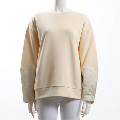 キルティング切り替えクルーネックカットソー