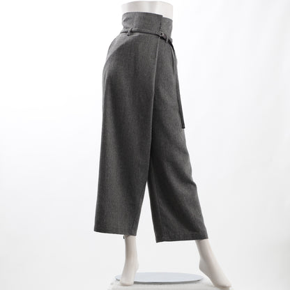 ベルト付きハイウエストラップパンツ