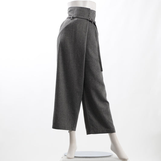 ベルト付きハイウエストラップパンツ