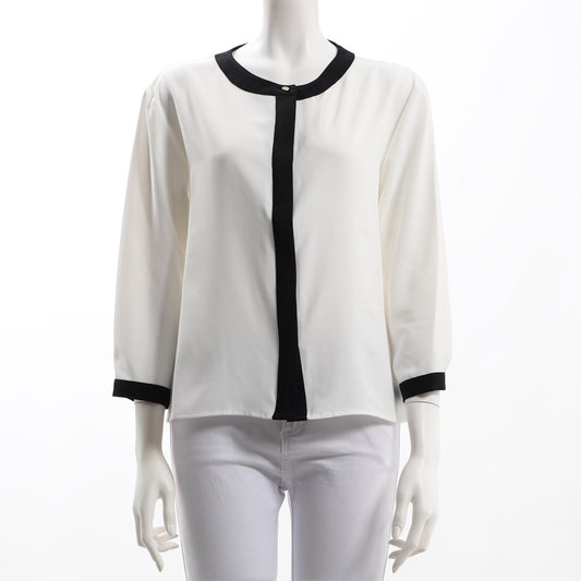 バイカラー ネックラインデザインブラウス