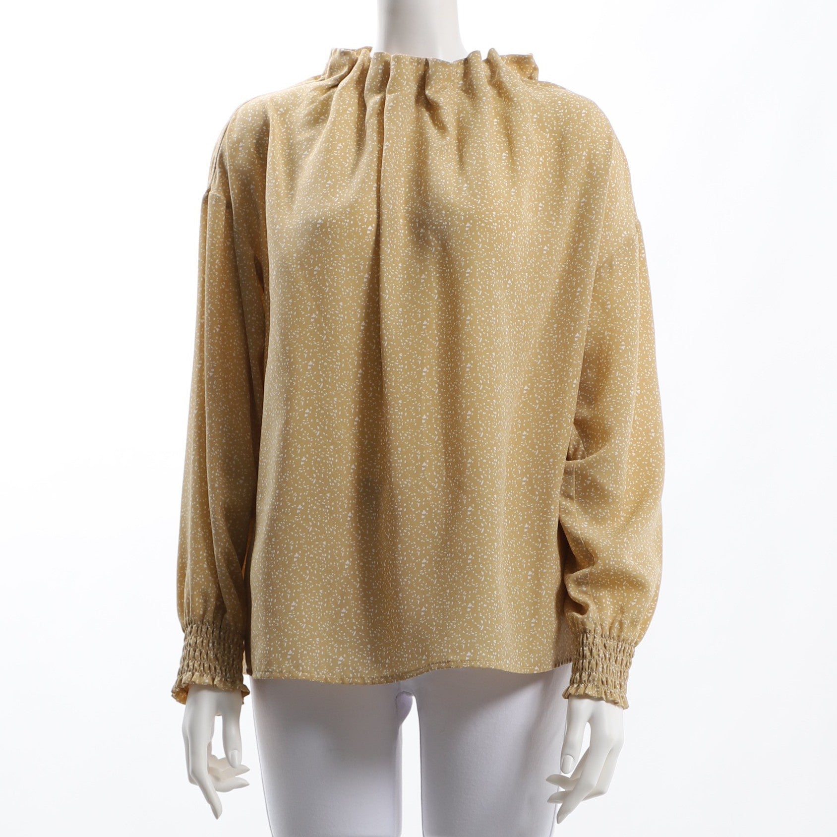 ドロップドットプリント総柄ブラウス