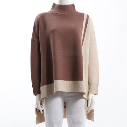 配色ニットプルオーバー