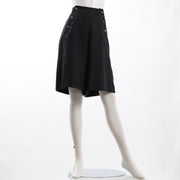 ボタンウール混パンツ