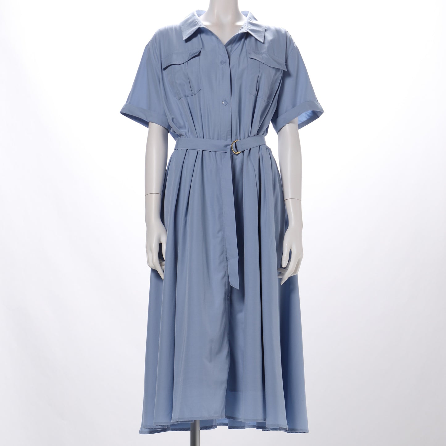 胸元ポケットデザインシャツカラーワンピース