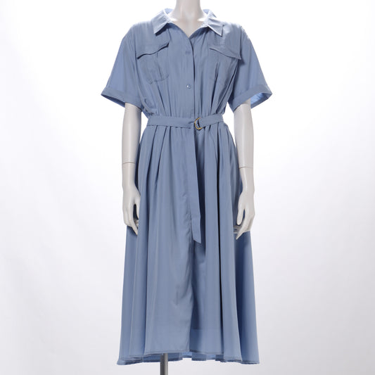 胸元ポケットデザインシャツカラーワンピース