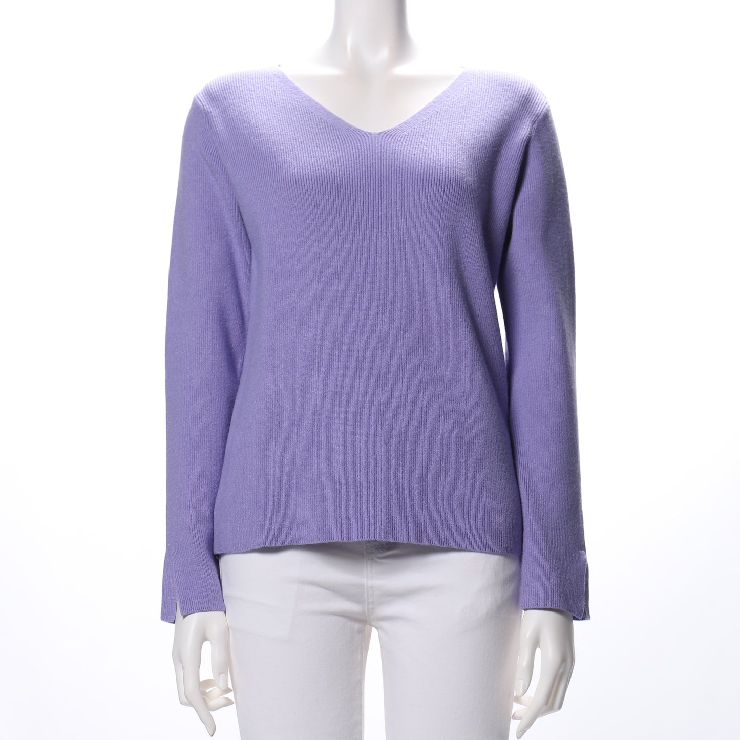 Vネックスリットニット