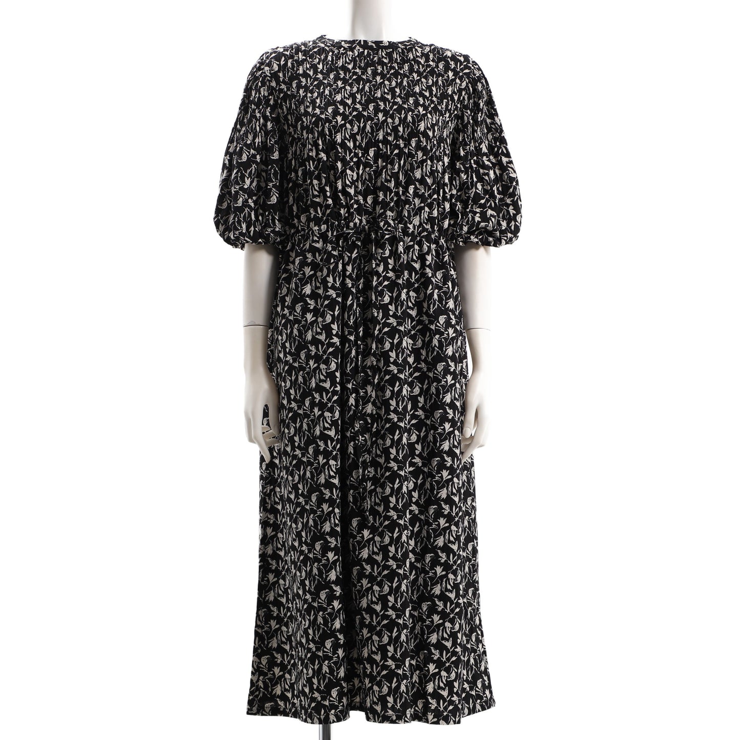 小花柄パフスリーブワンピース