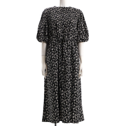 小花柄パフスリーブワンピース