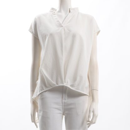 前後切り替え異素材ブラウス