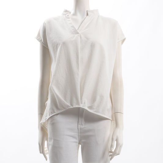 前後切り替え異素材ブラウス