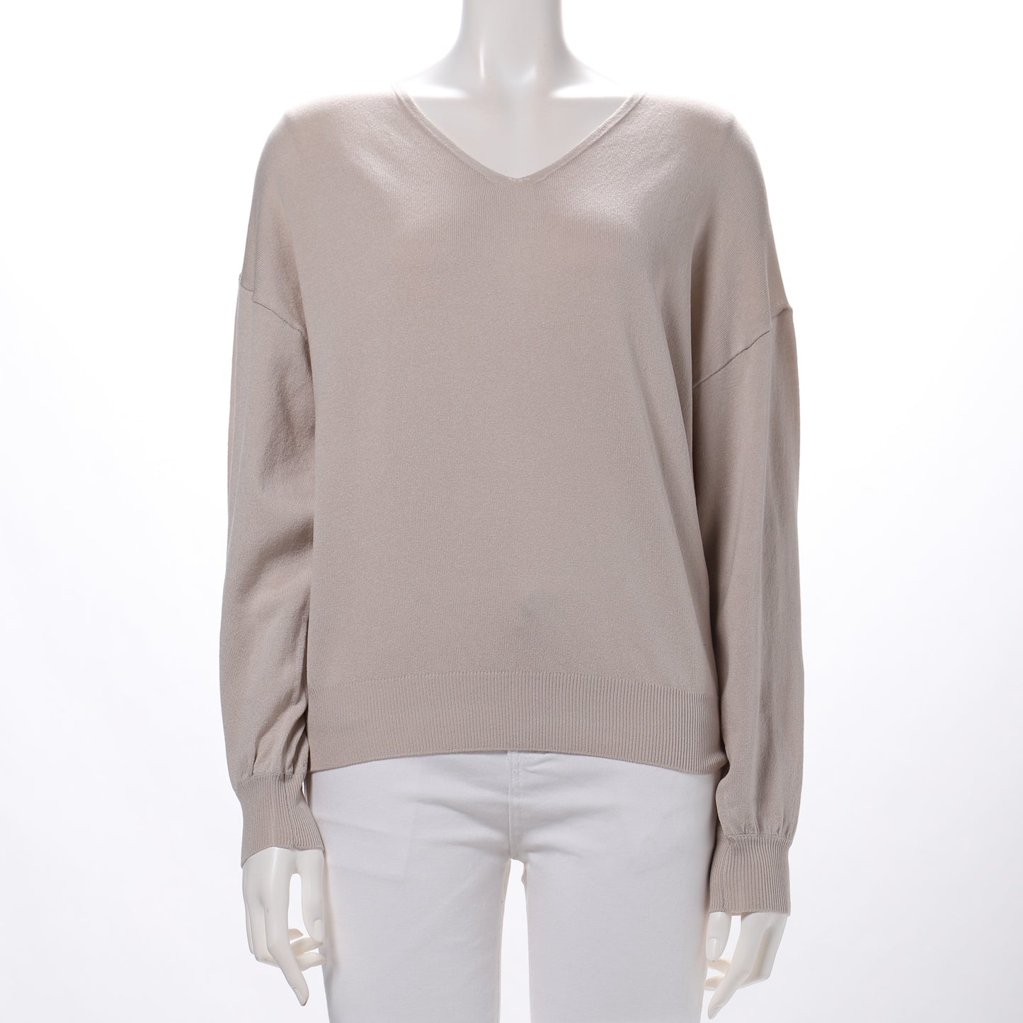 前後Vネックデザインドロップショルダーニット