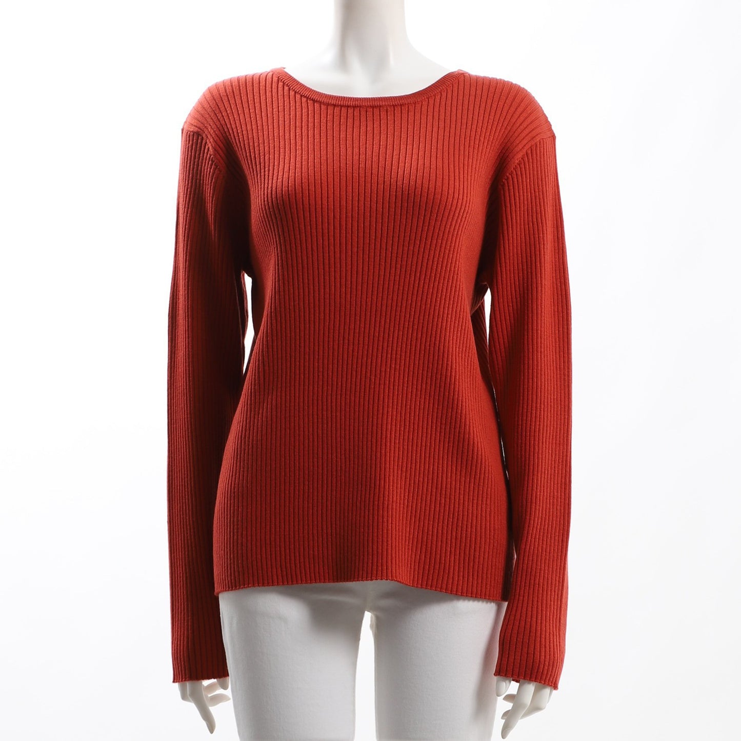 リブニットクルーネックプルオーバー