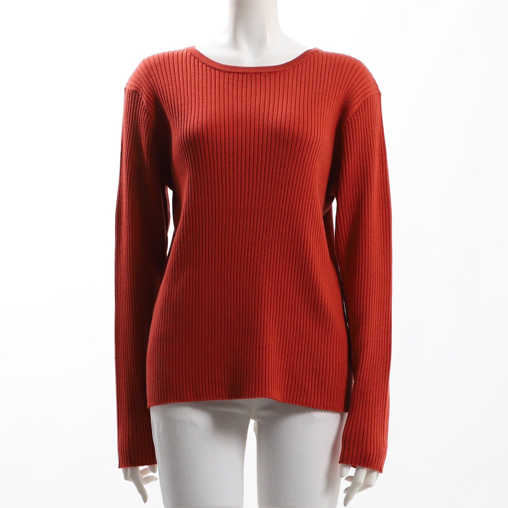 リブニットクルーネックプルオーバー