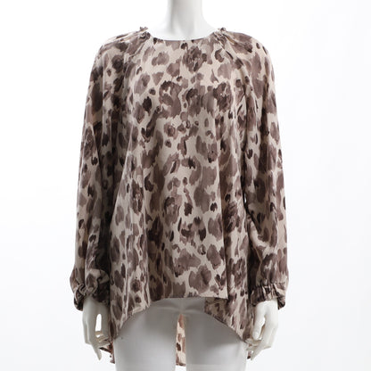 ぼかしレオパード総柄バックテールブラウス
