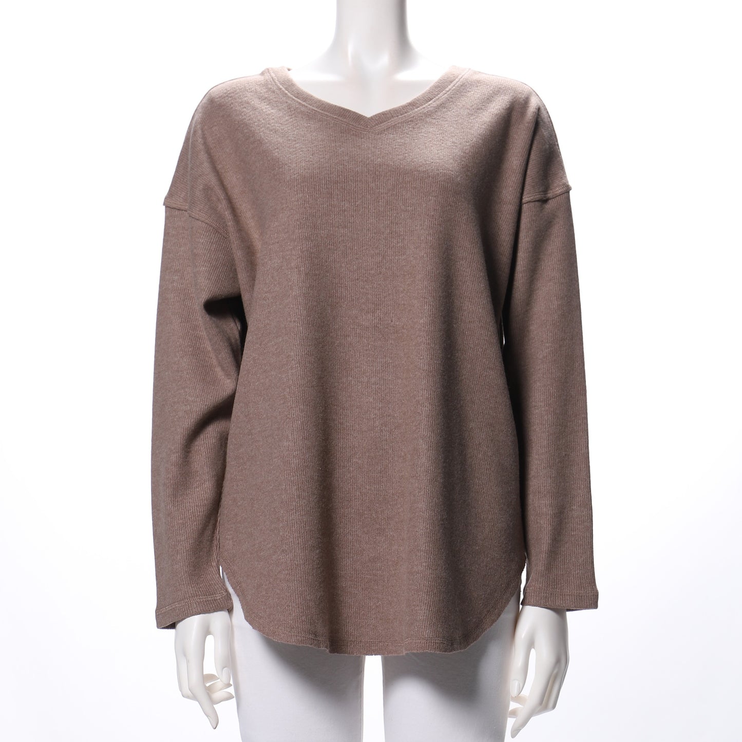 ドロップショルダーハートネックニット