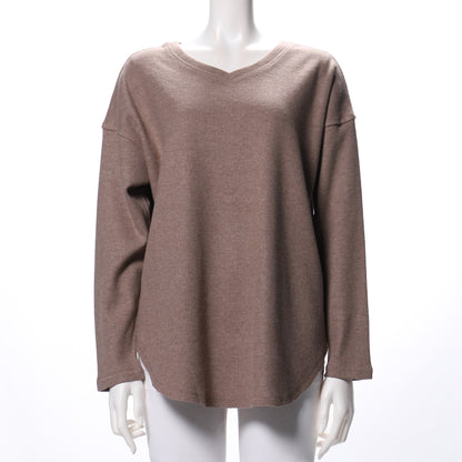 ドロップショルダーハートネックニット