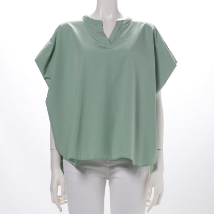 オープンフロントネックビッグシルエットブラウス