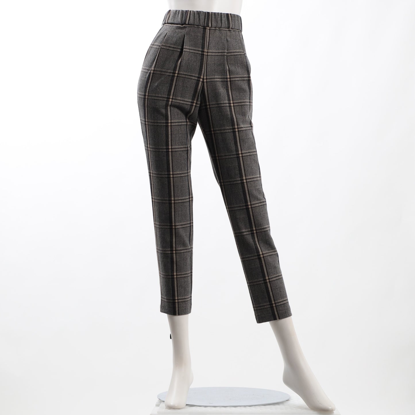 チェック柄ウエストゴムパンツ