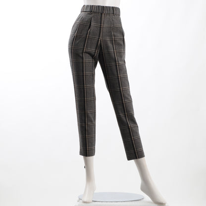 チェック柄ウエストゴムパンツ