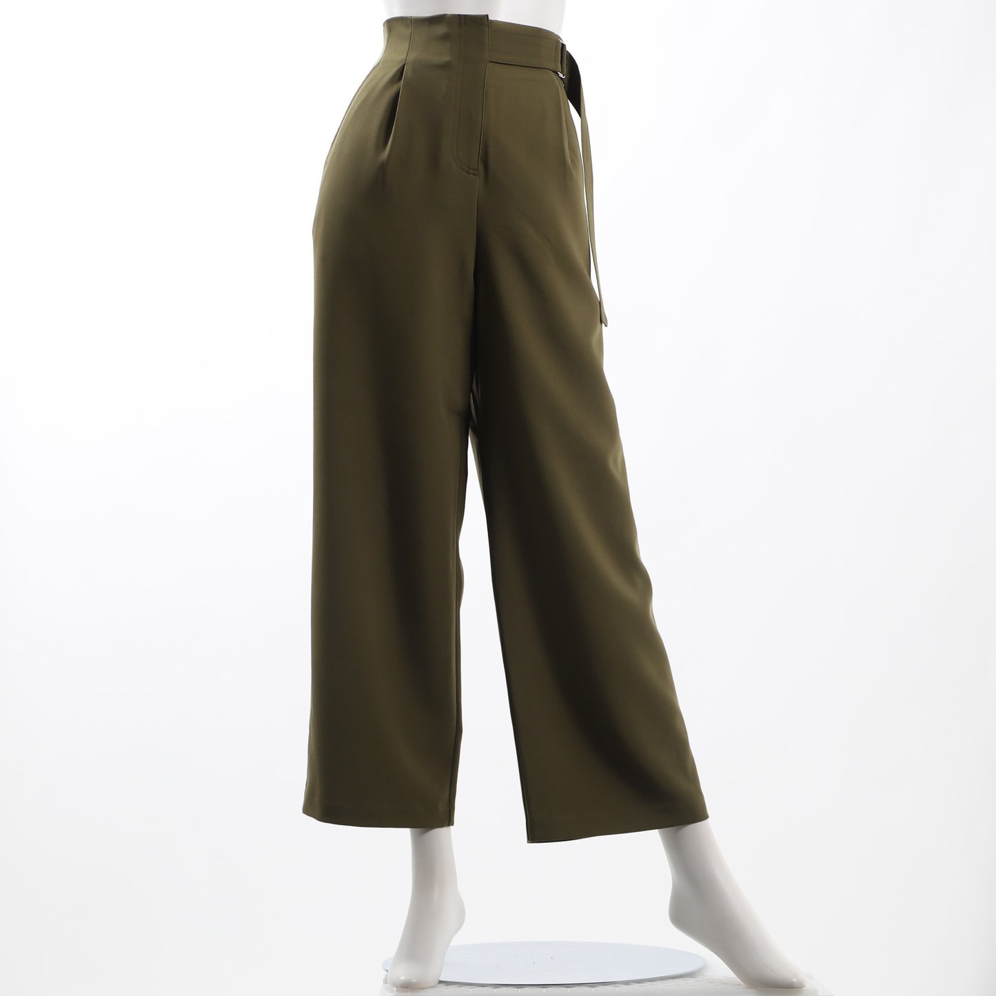 サイドベルトデザインワイドパンツ