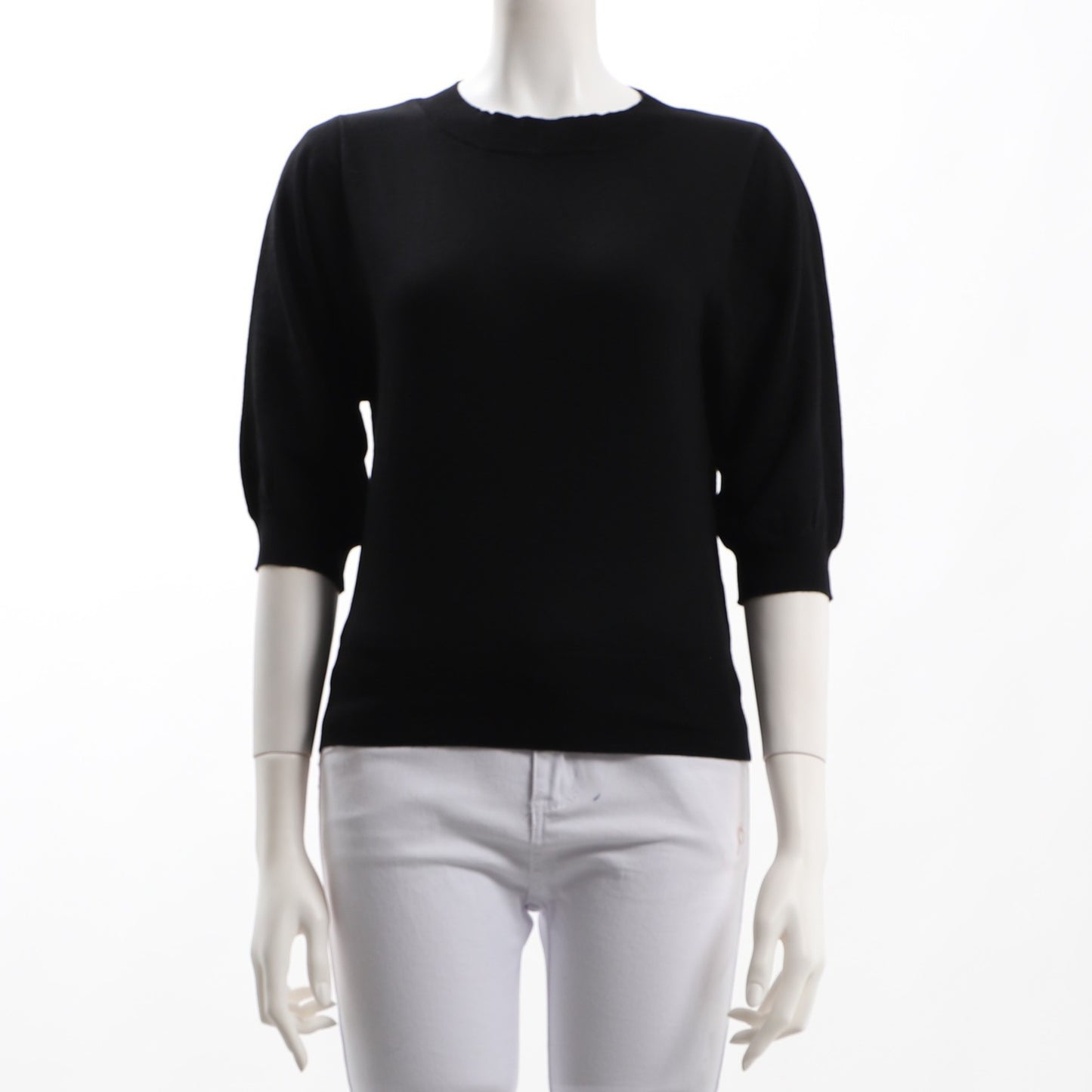 ボリュームスリーブクルーネックニット