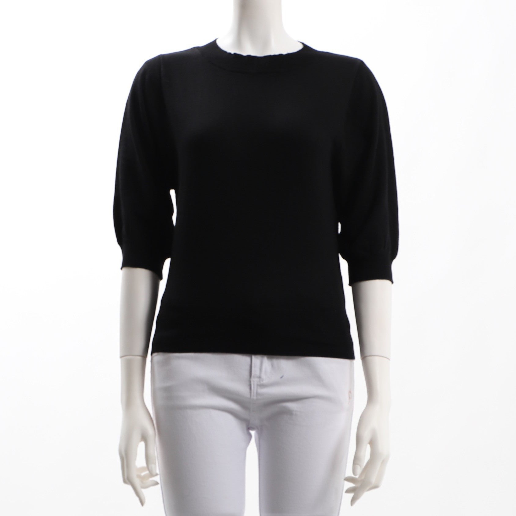 ボリュームスリーブクルーネックニット