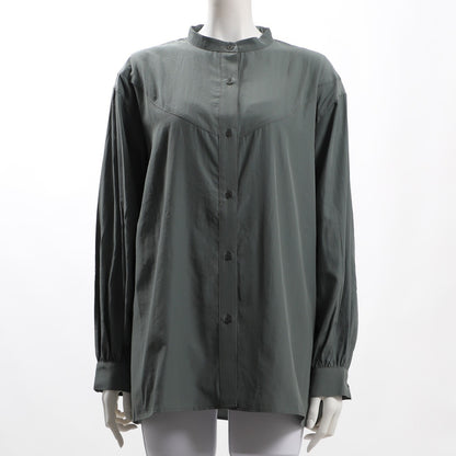 バンドカラー前開きブラウス