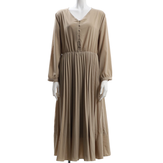 くるみボタンプリーツワンピース