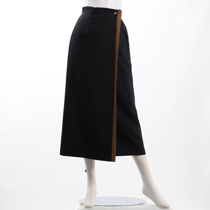 バイカラーラップ風セミタイトスカート