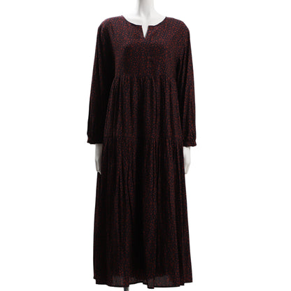 フラワーレオパードティアードワンピース