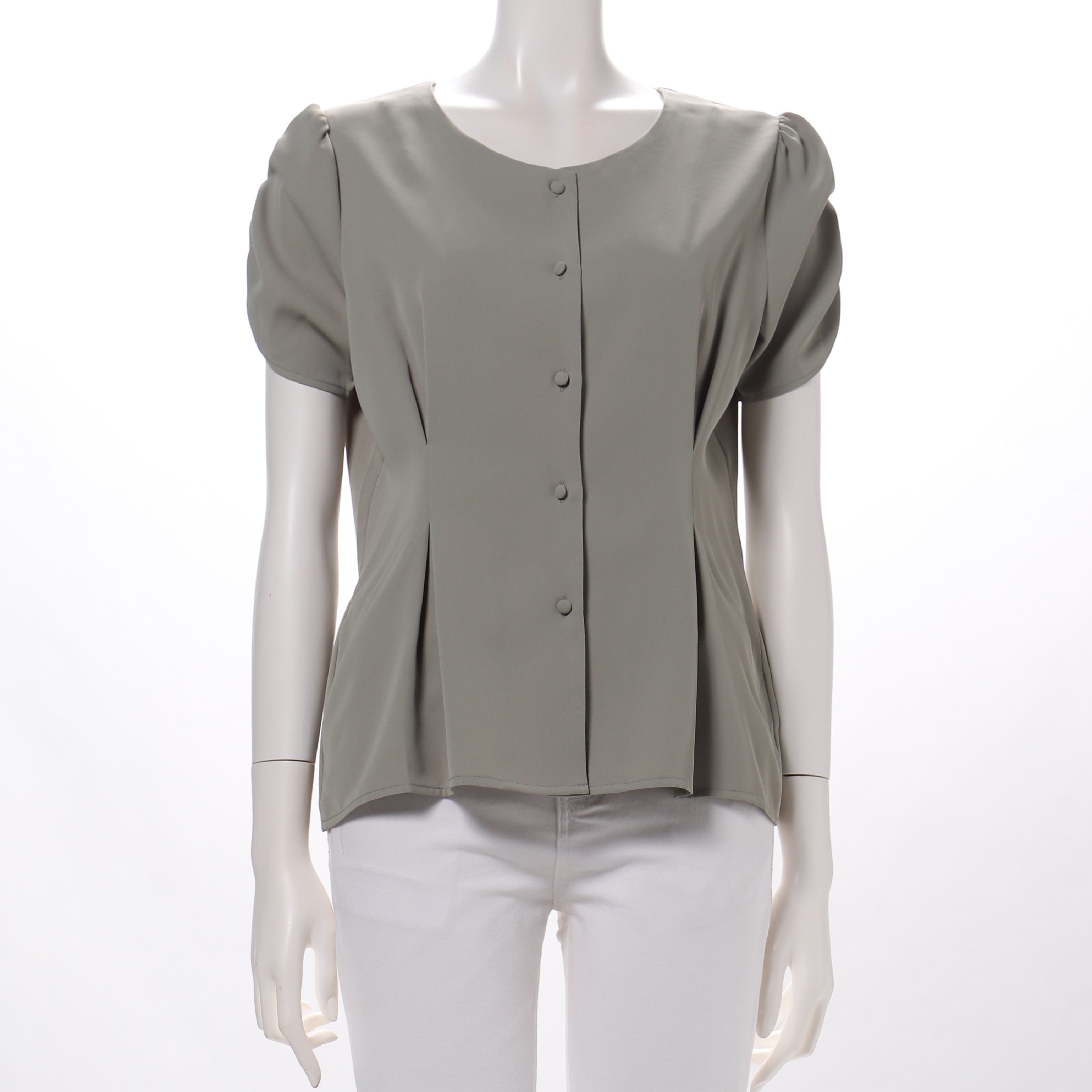 ふんわり袖前開きブラウス