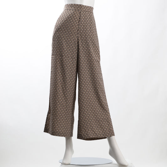 モノグラム風プリントワイドパンツ
