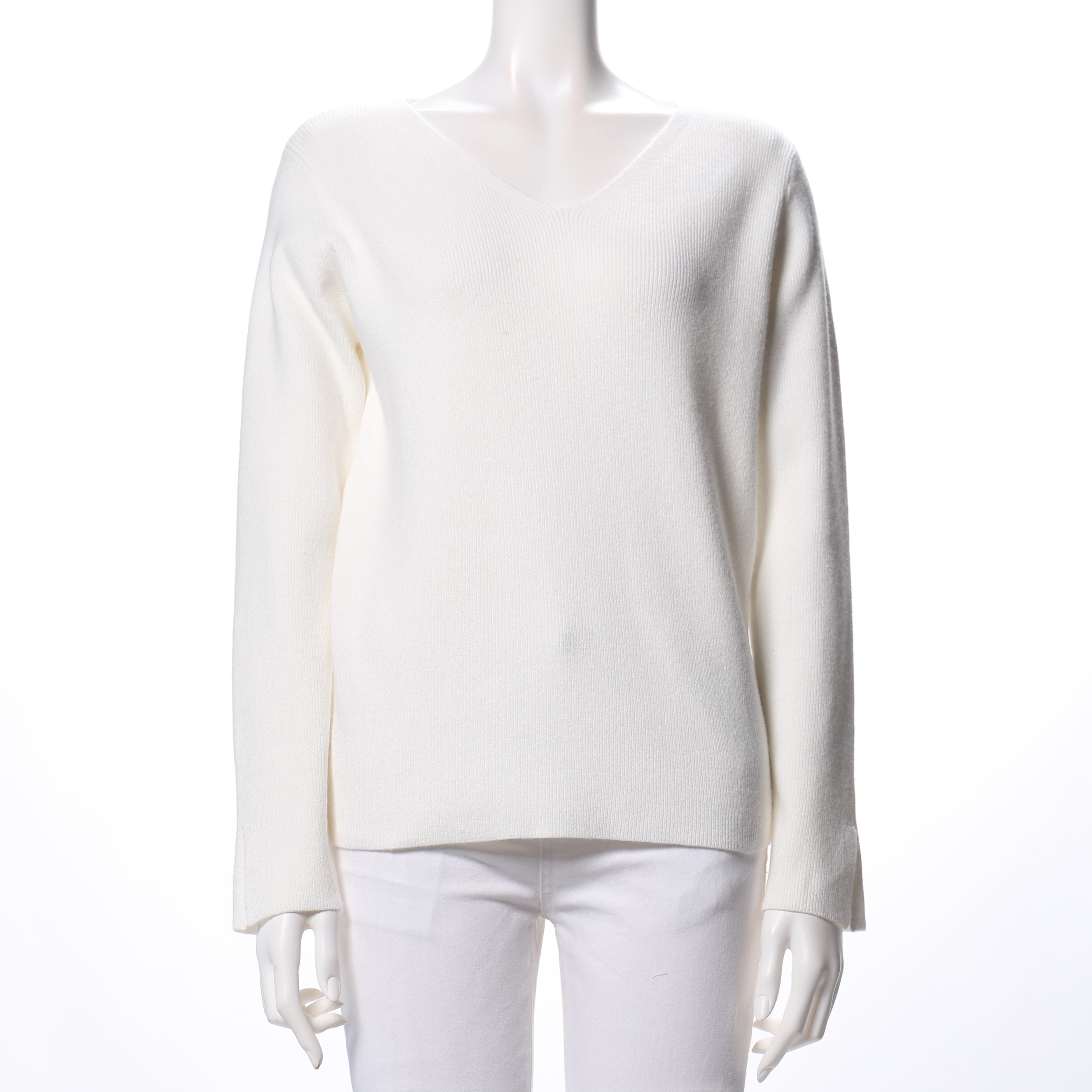 Vネックスリットニット