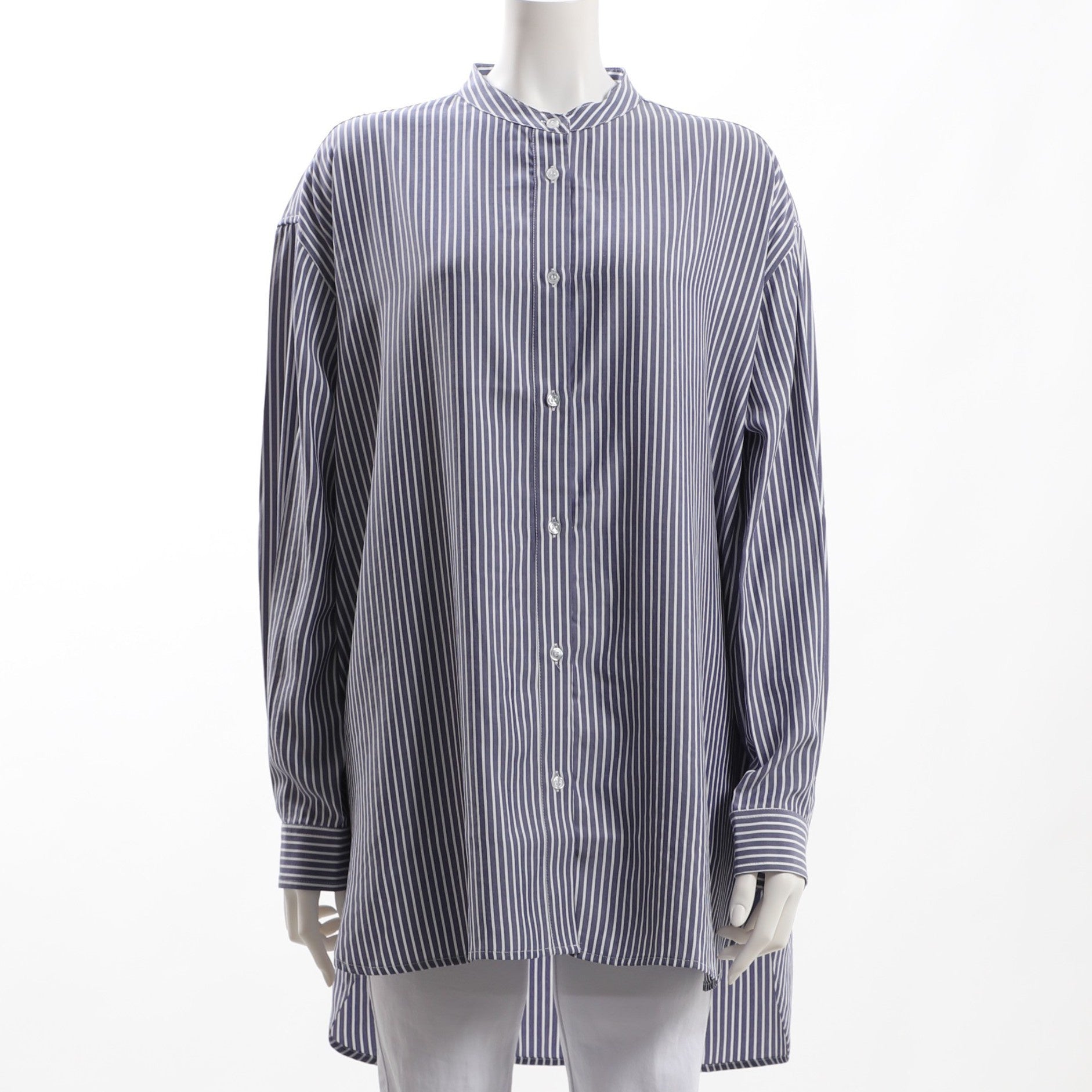 ゆったりシルエットバンドカラーシャツ