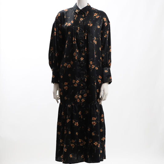 ヴィンテージフラワータックデザインワンピース