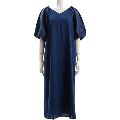 お袖デザインVネックワンピース