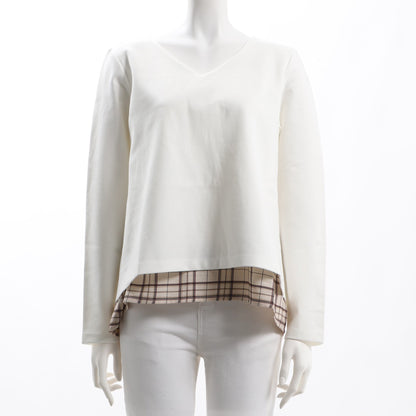 チェック柄アクセントレイヤード風カットソー