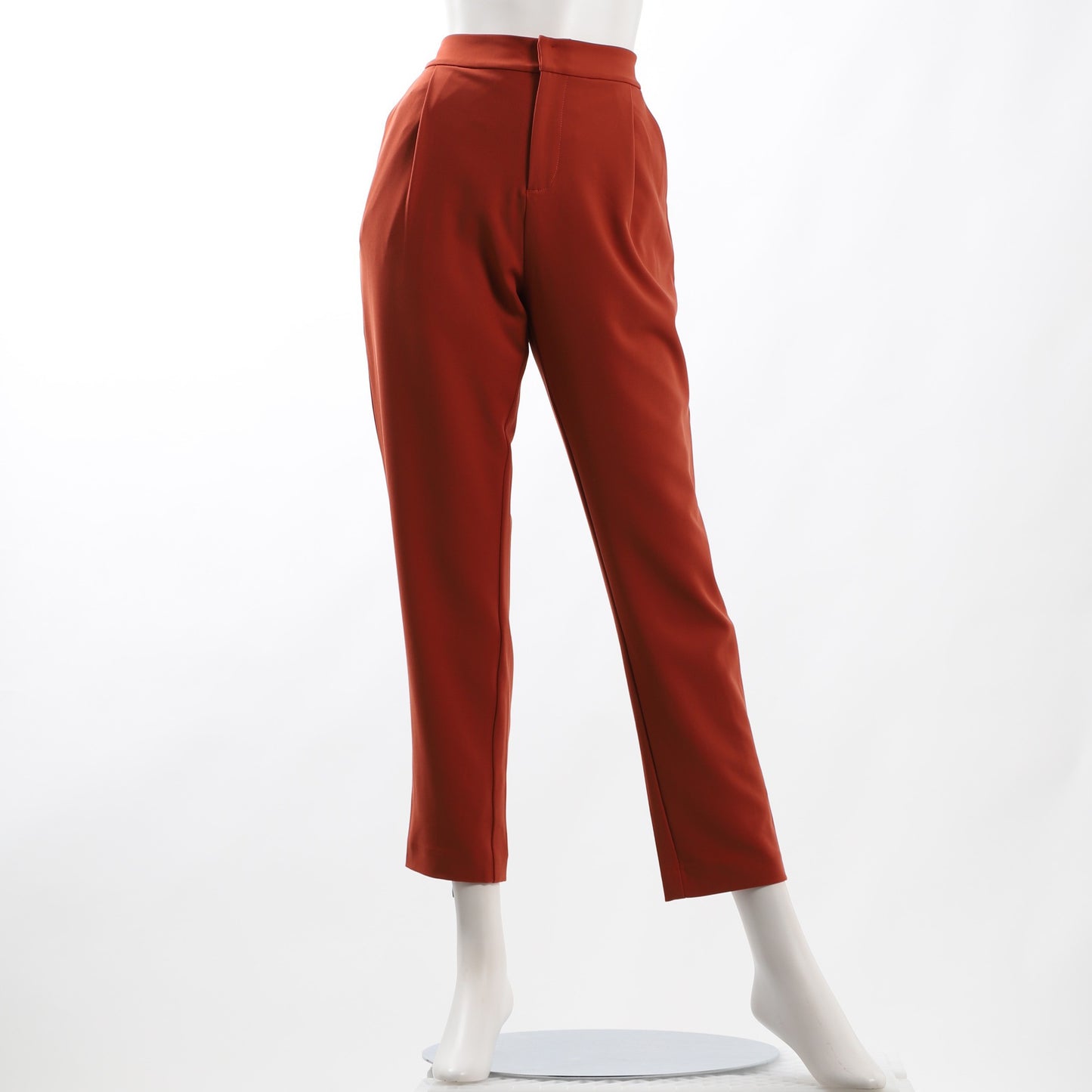 ウィンドウペン柄タックデザインテーパードパンツ