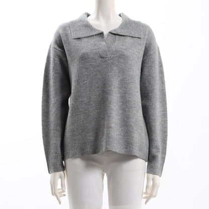 ドロップショルダー襟付きニット