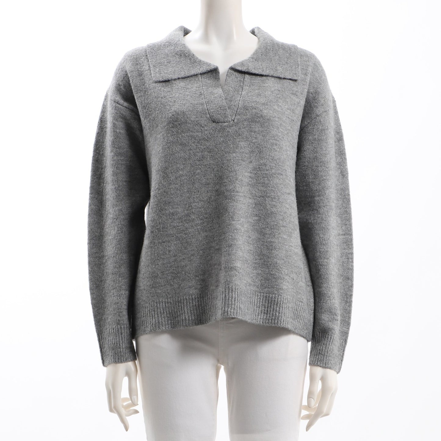 ドロップショルダー襟付きニット