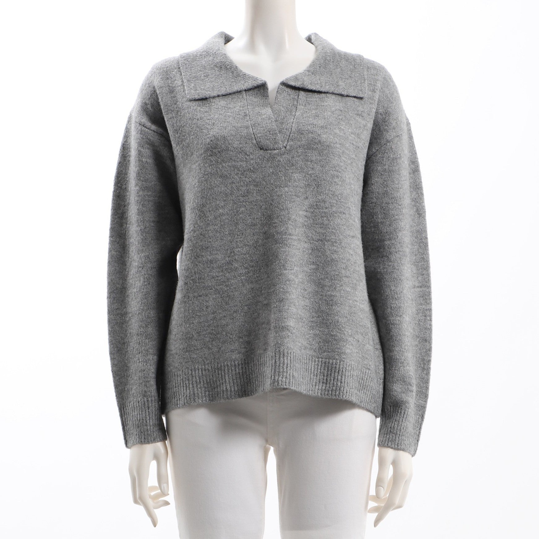 ドロップショルダー襟付きニット