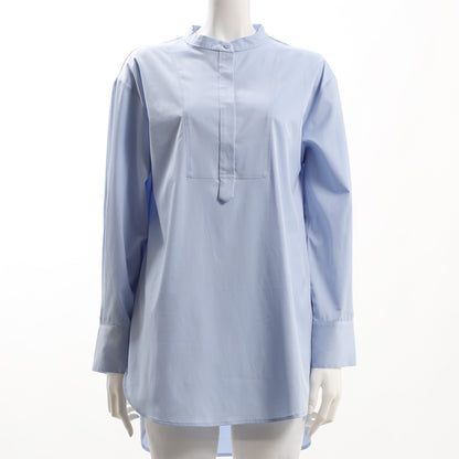 ブザム切り替えバンドカラーブラウス