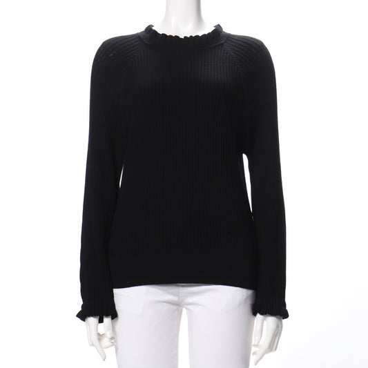 シャーリング衿フリルニット