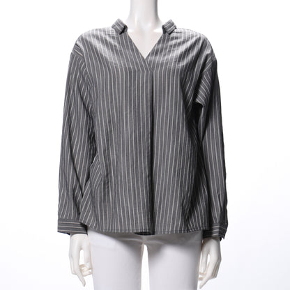 ストライプ柄スキッパーブラウス