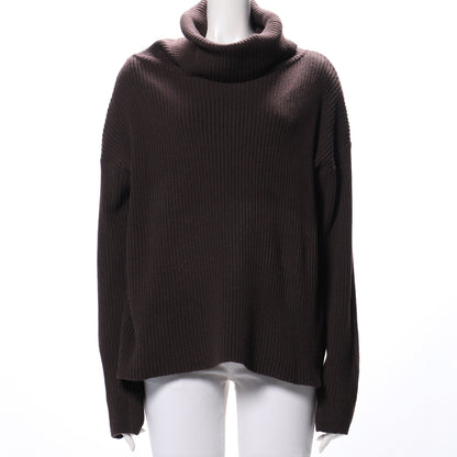 オフタートルネックリブニット