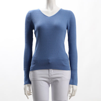 袖口ボタンデザインリブニット