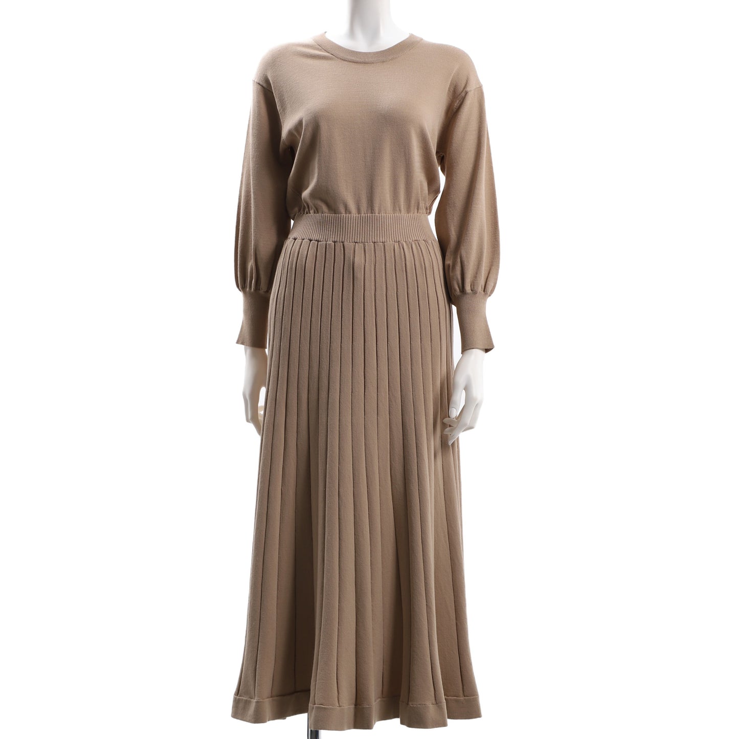 太リブスカートニットワンピース