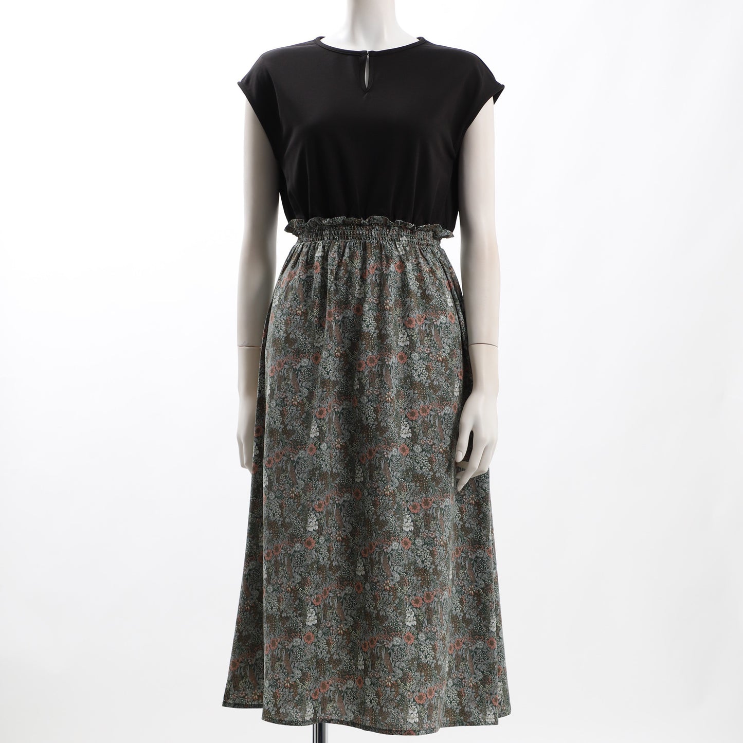 涙開きボタニカルドッキングワンピース