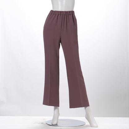 上品な光沢素材セミフレアパンツ