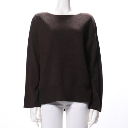 wool混ボートネックニット